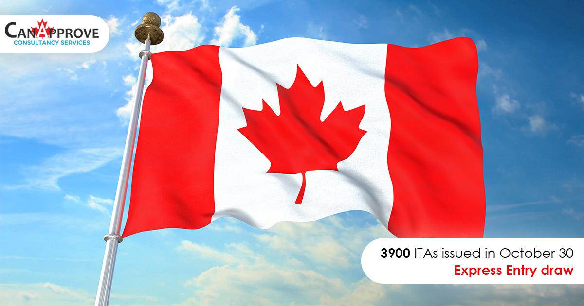 3900 ITAs issued in October 30 all-program Express Entry draw